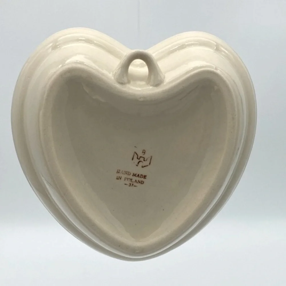Heart Shaped Polish Pottery Bowl